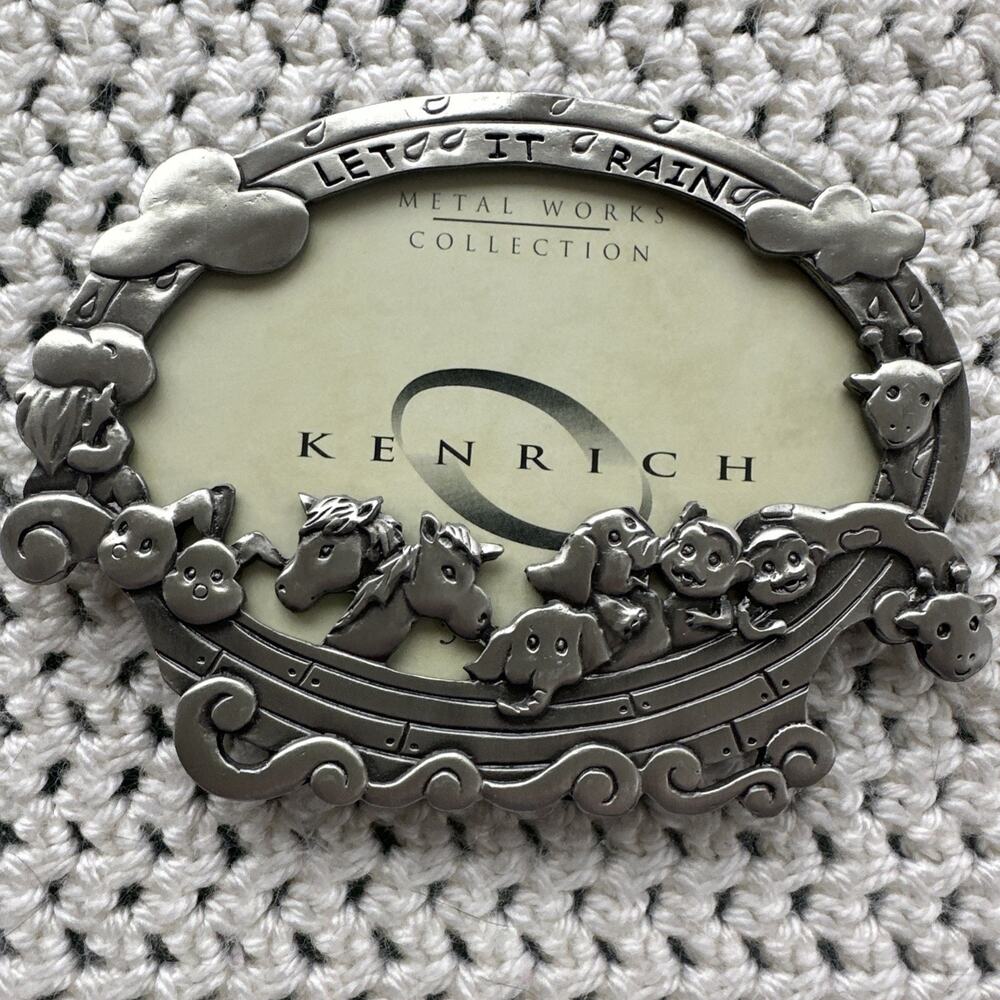 Kenrich “Let It Rain” Collection Noah’s Ark Baby Nursery Frame Pewter Like